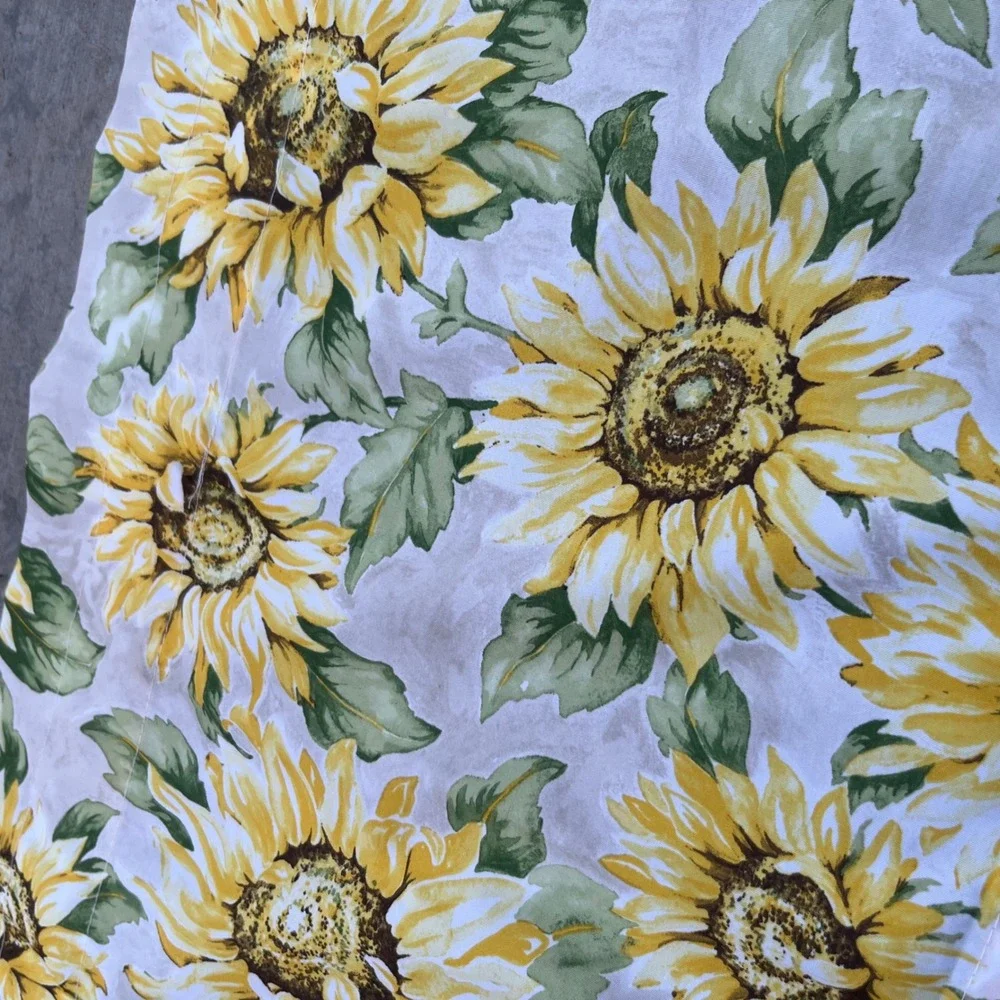 Mainstays Sunflowers Valance Yellow Green Floral Window Treatment 54x14 Multi